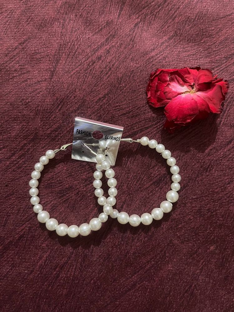 Pearl Hoop Earrings