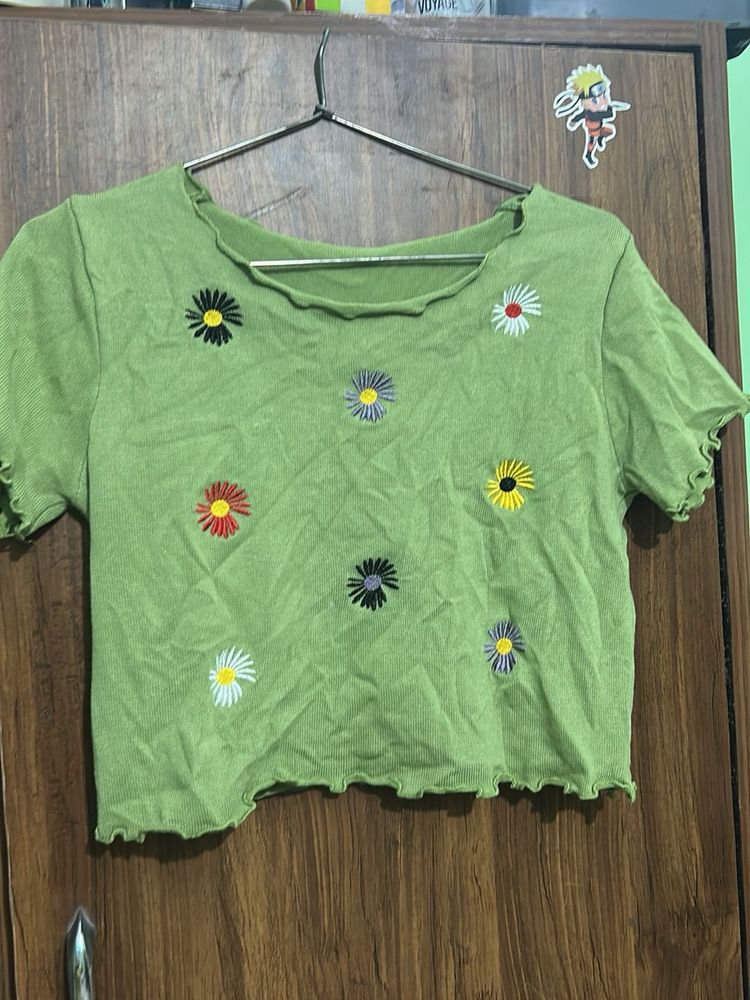 Green Floral Tee