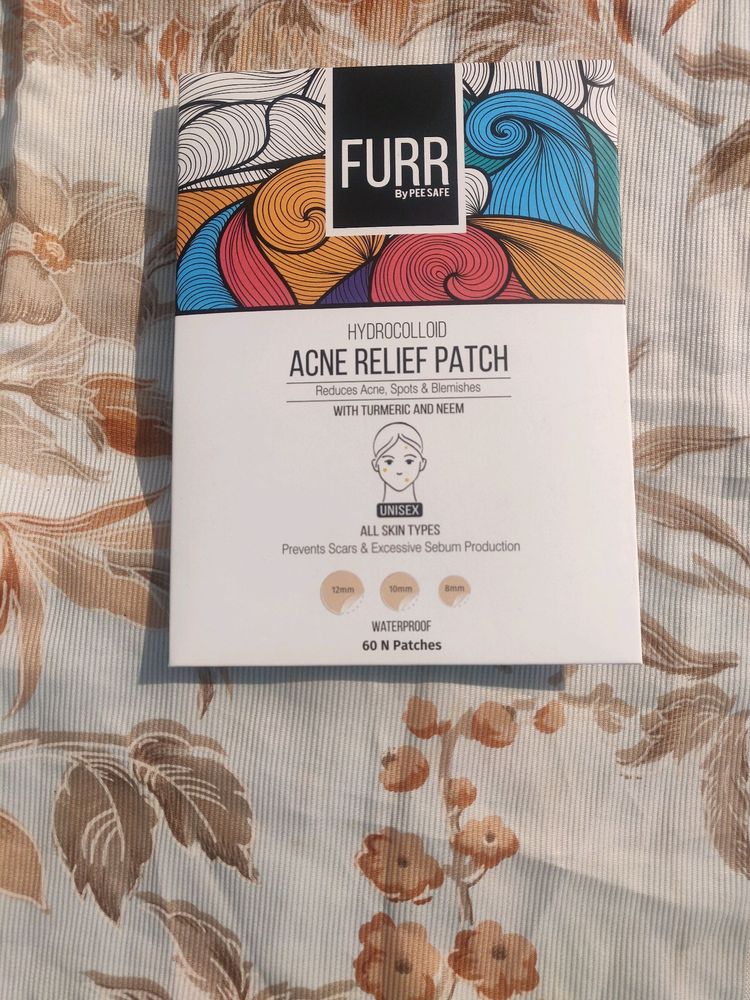 FURR Hydrocolloid Acne Relief Patches | Reduces Acne, Spots and Blemishes | 60 Patches, Peach