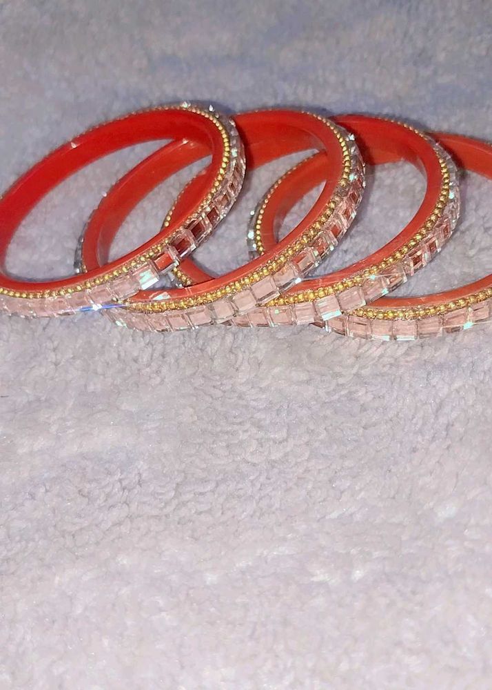 Gracefully Bangles with the mirror peices design