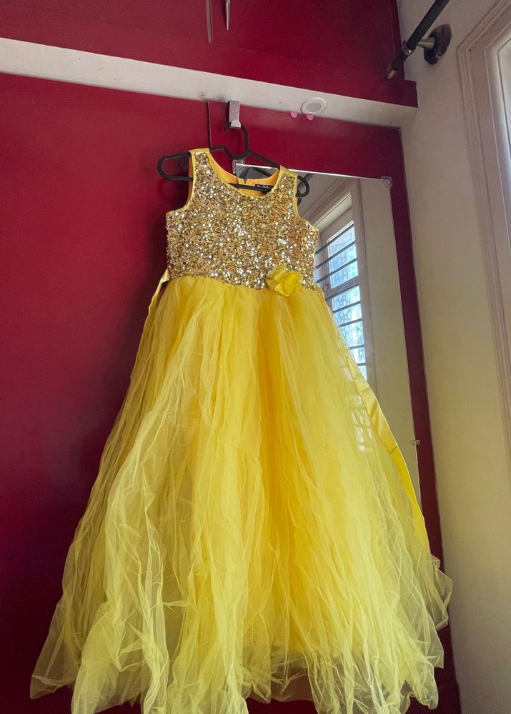 Yellow Sequin Party Dress