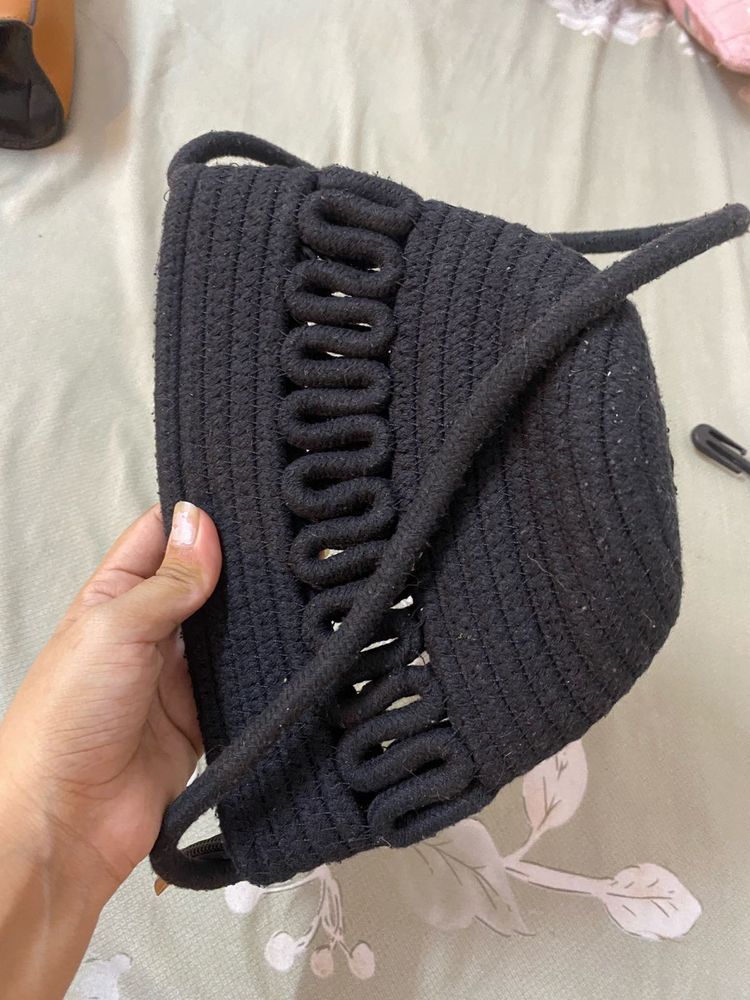 Black Knit Handbag