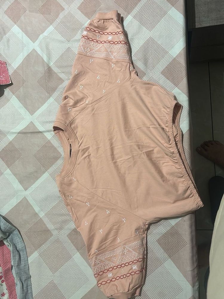 Peach Embroidered Top