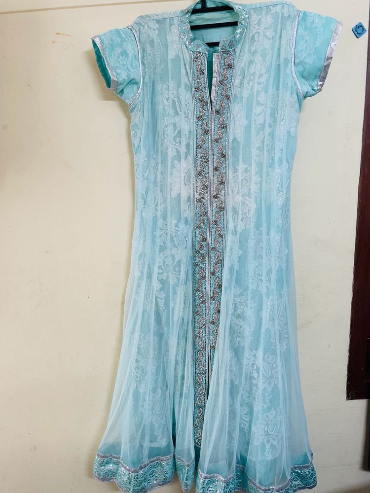 Blue Embellished Anarkali Dress