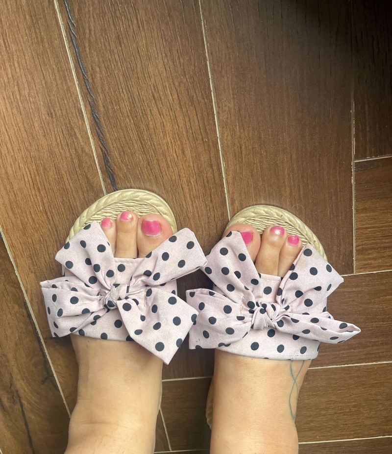 Cute Polka Dot Bow Slides By Westside