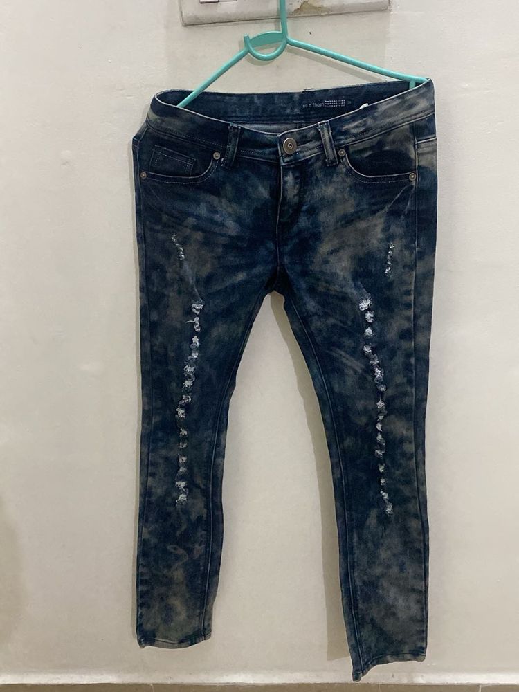 Distressed Denim Jeans Unused