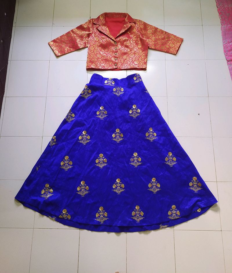 Embroidered Lengha Choli, &#34;XL&#34; Size