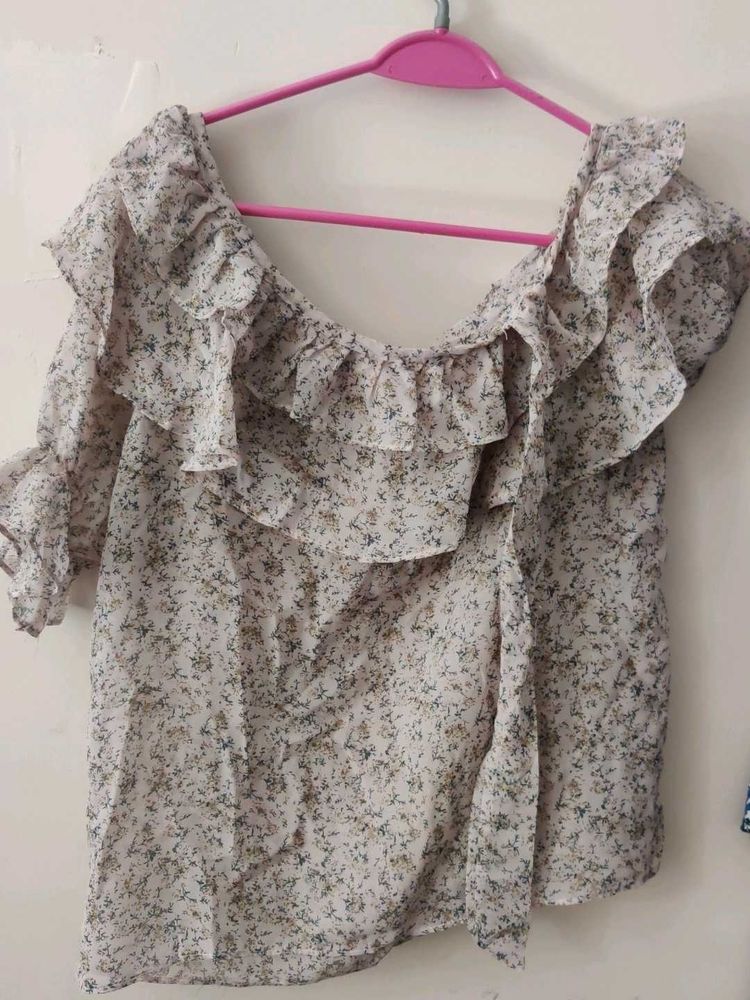 Floral Ruffle Off-Shoulder Top