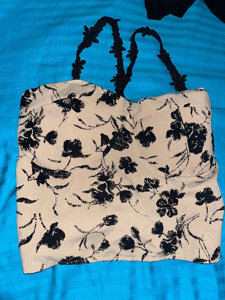 Floral Print Corset Top
