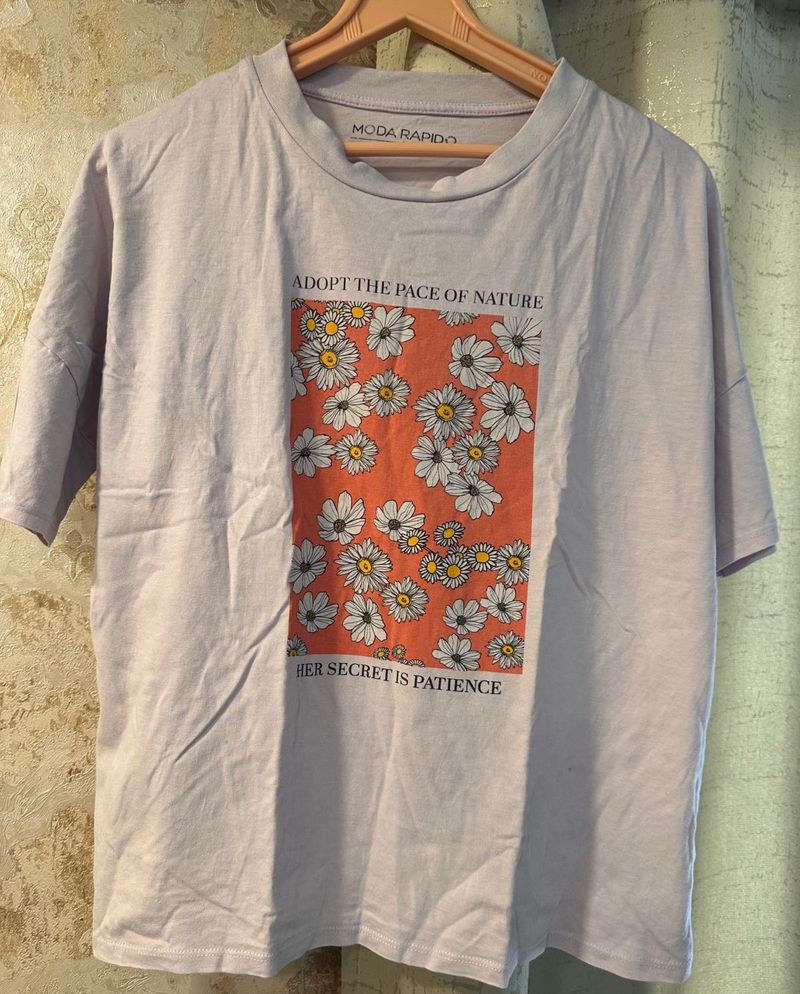 Moda Rapido Lavender Graphic Tee, Bust- 36/34