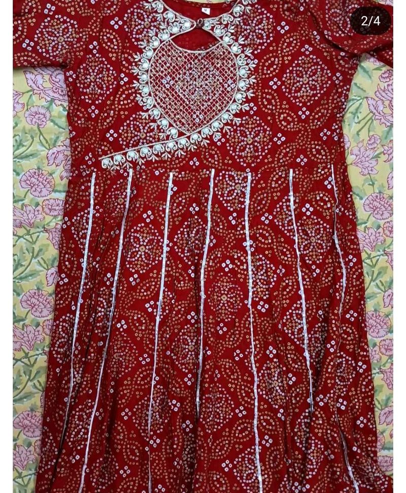 Jaipuri Red Anarkali Kurta