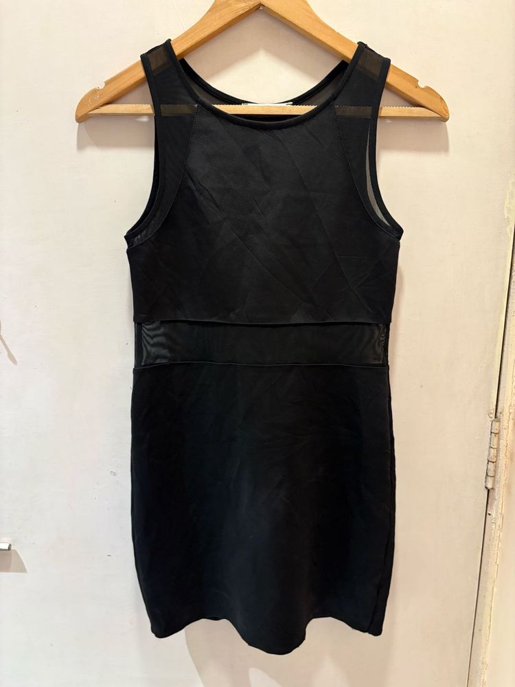 Beautiful Black Mesh Panel Dress