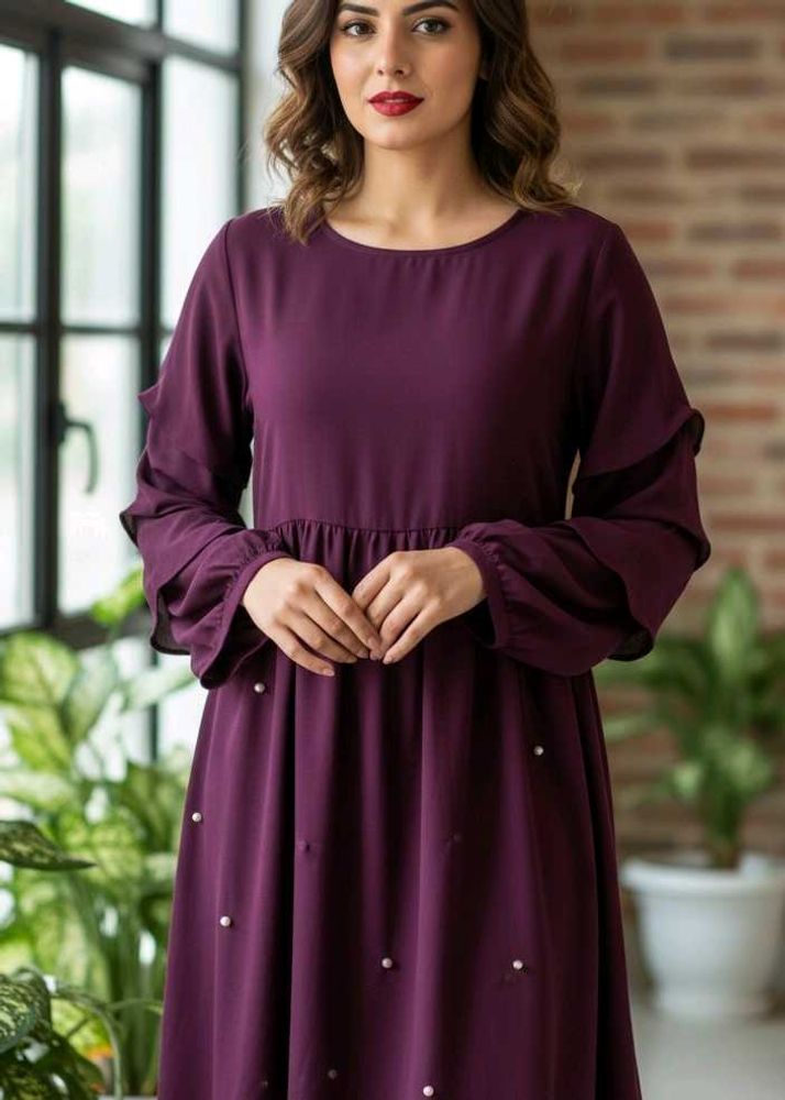 Pluss Branded Purple Babydoll Dress