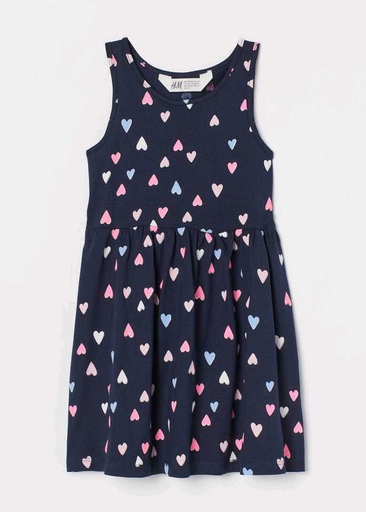 Girls' Sleeveless Heart Print Dress For Kids