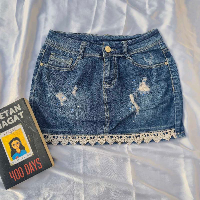 Mini Denim Skirt /Cute /Pinteresty/Aesthetic
