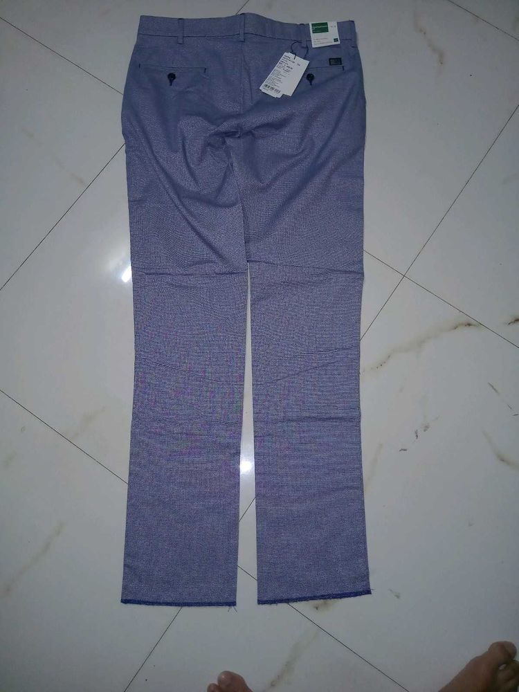 Blue Checked Dress Pants