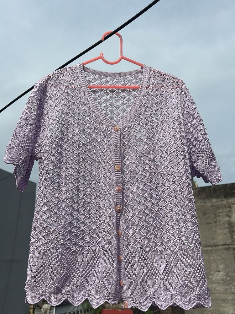 Lavender Knit Cardigan
