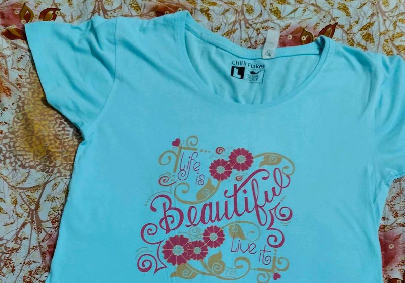 Cyan Colour Tishirt