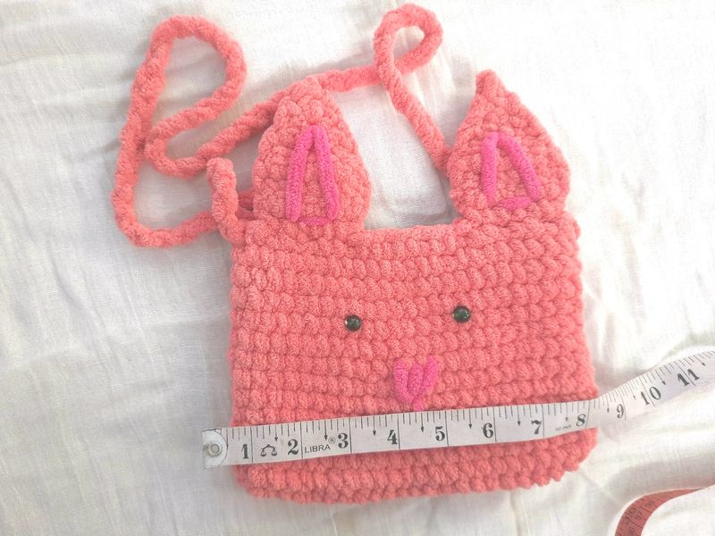 Peach Cute Rabbit Sling Bag