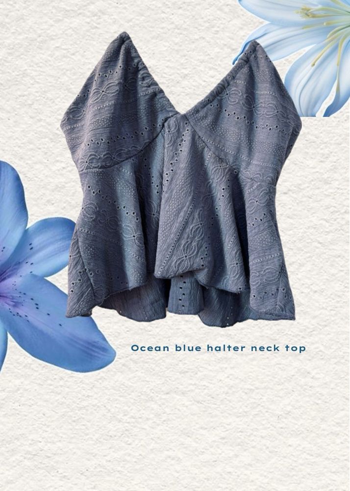 Ocean Blue Halter Neck Top