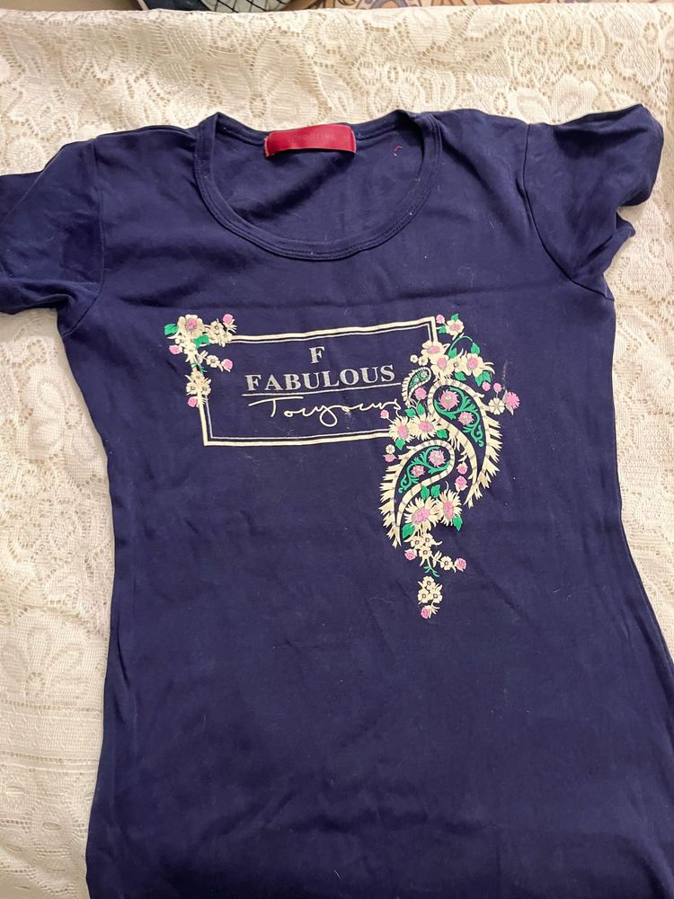 Navy Blue “Fabulous Toujours” T-Shirt