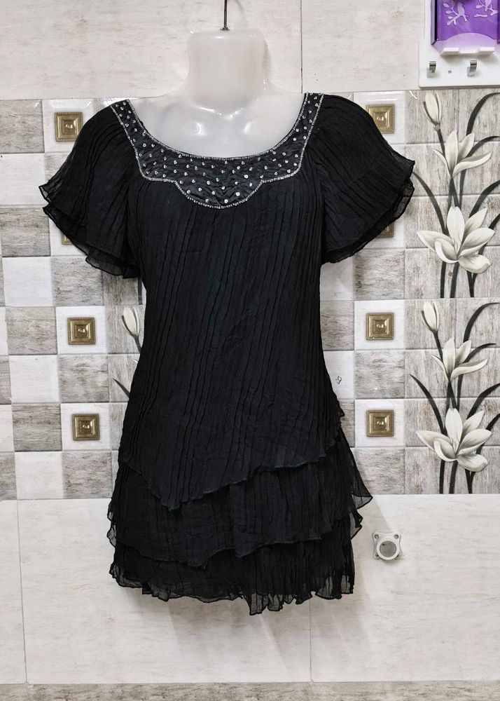Elegant Black Layered Top