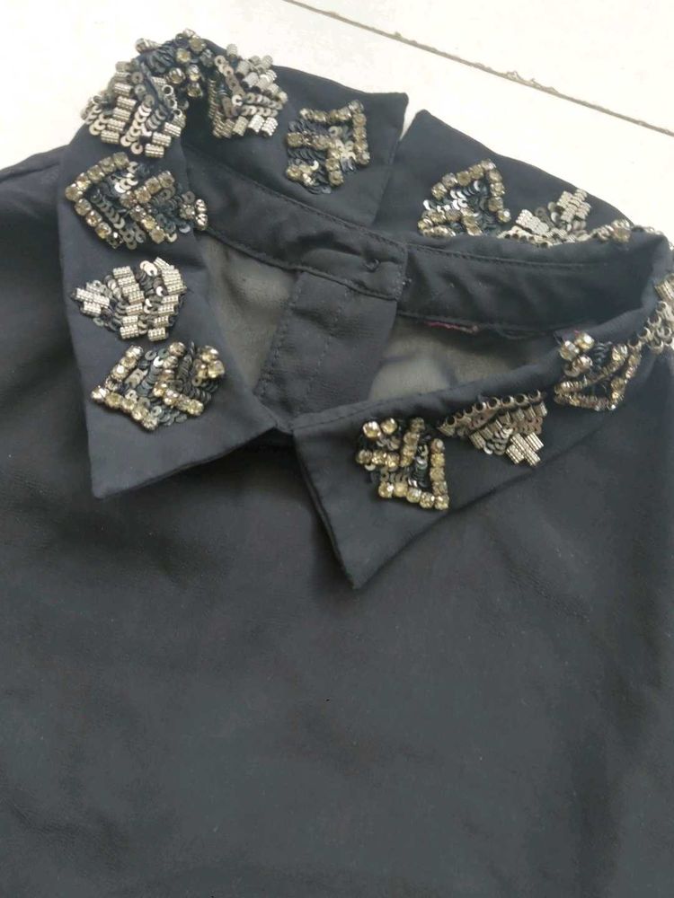 Elegant Black Top with slip