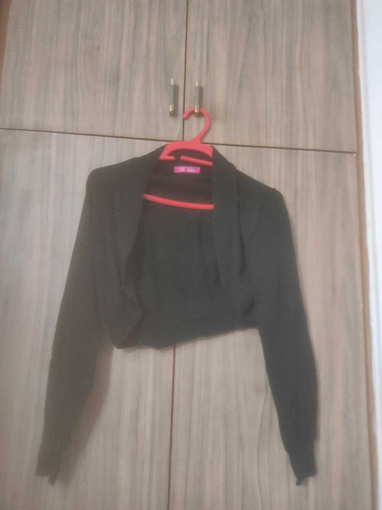 Black Cropped Bolero Jacket