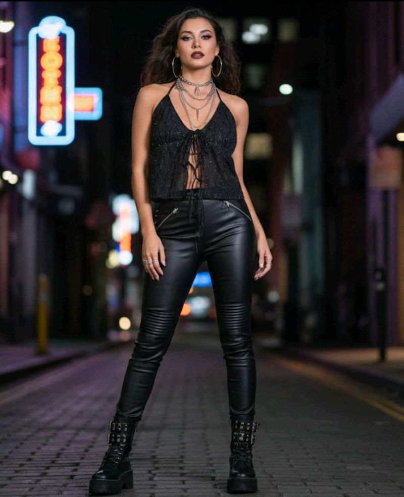 🖤 CIDER 3D wavy pattern halter top 🖤