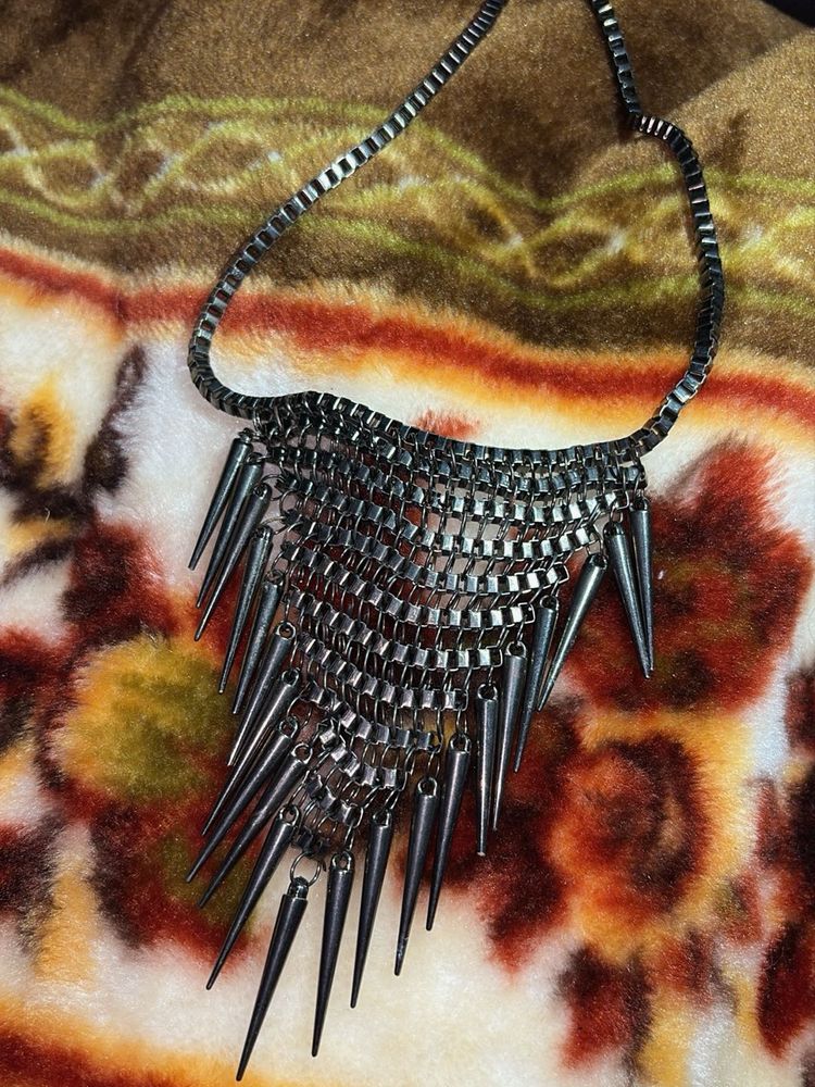 Edgy Spike Statement Necklace