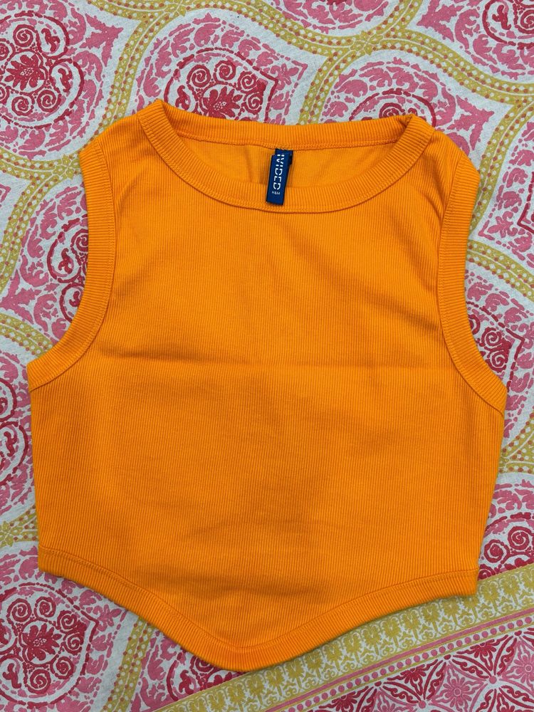 H&amp;M Orange Crop Tank Top