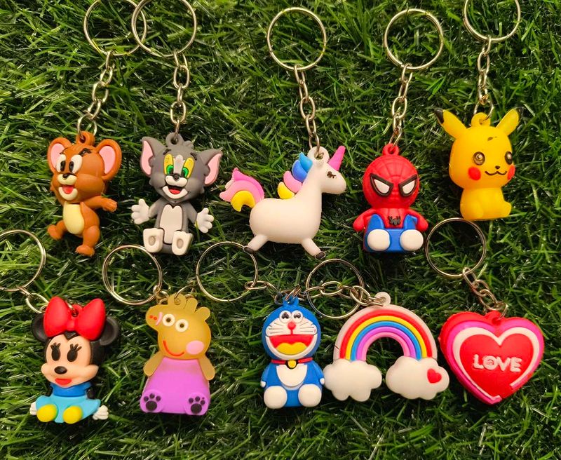 Pack Of 10 Premium Quality Silicon Key Chain