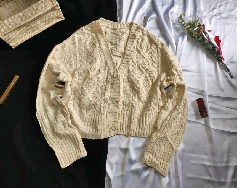 Cream Knit Cardigan