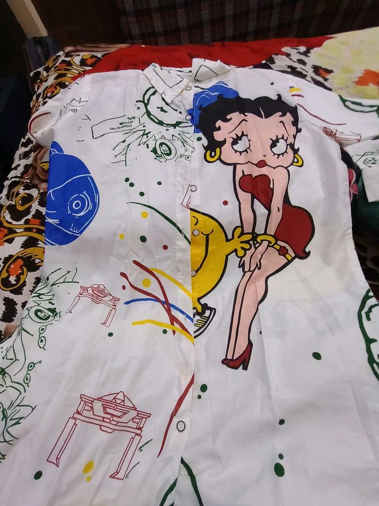 Betty Boop Cartoon Shirt XXL (44"-46")