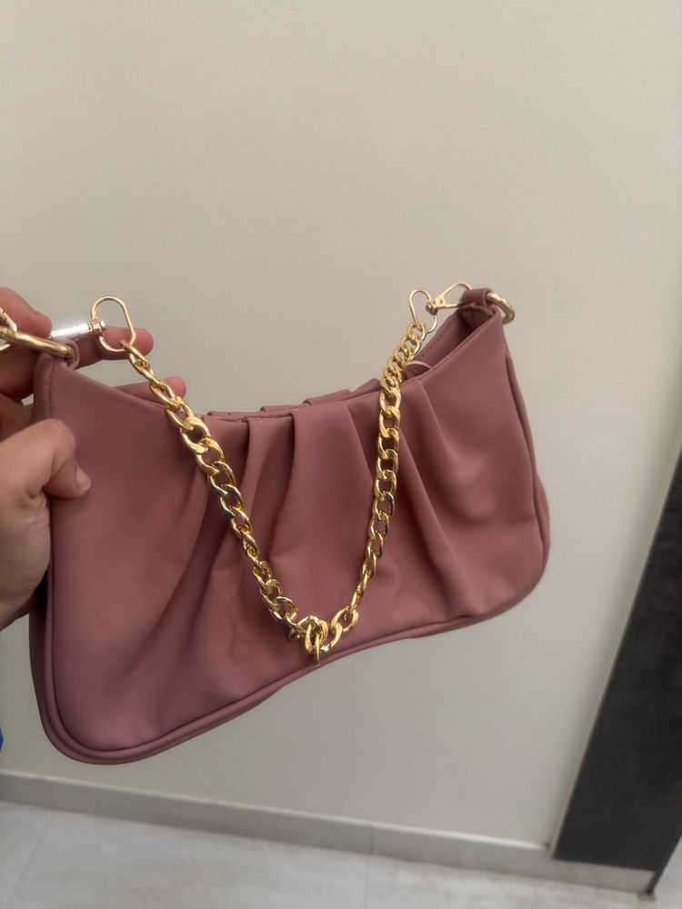 Mauve Chain Shoulder Bag