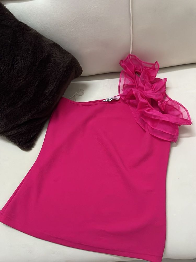 Pink Ruffle Top