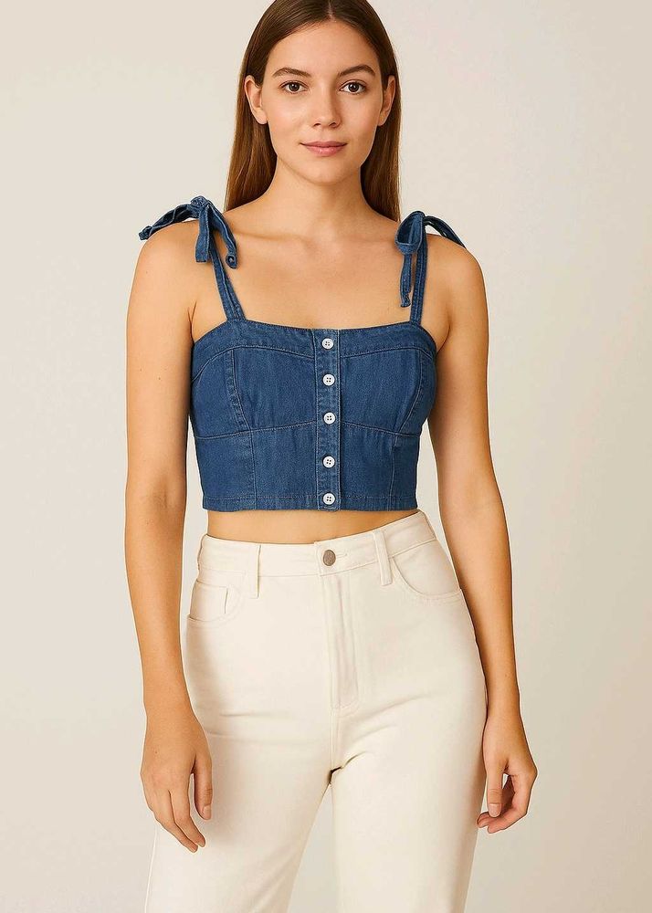 Denim Textured Tank Top