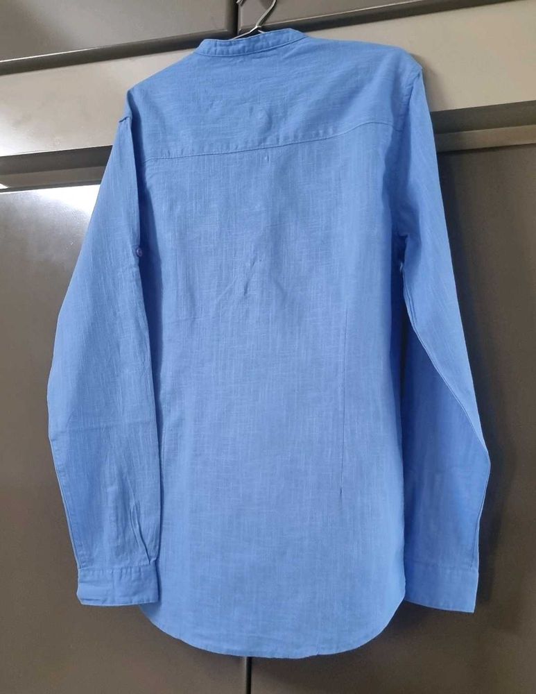 Light Blue Long Sleeve Kurta Shirt