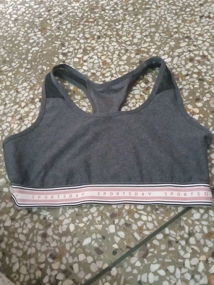 Gray Sports Bra