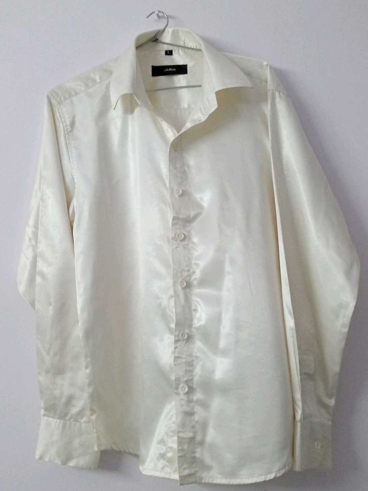 Elegant off White Satin Shirt