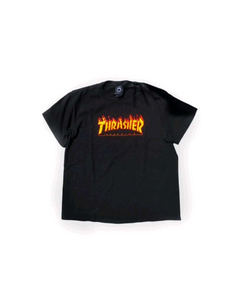 OG Thrasher Flame Logo Tee/crop Top