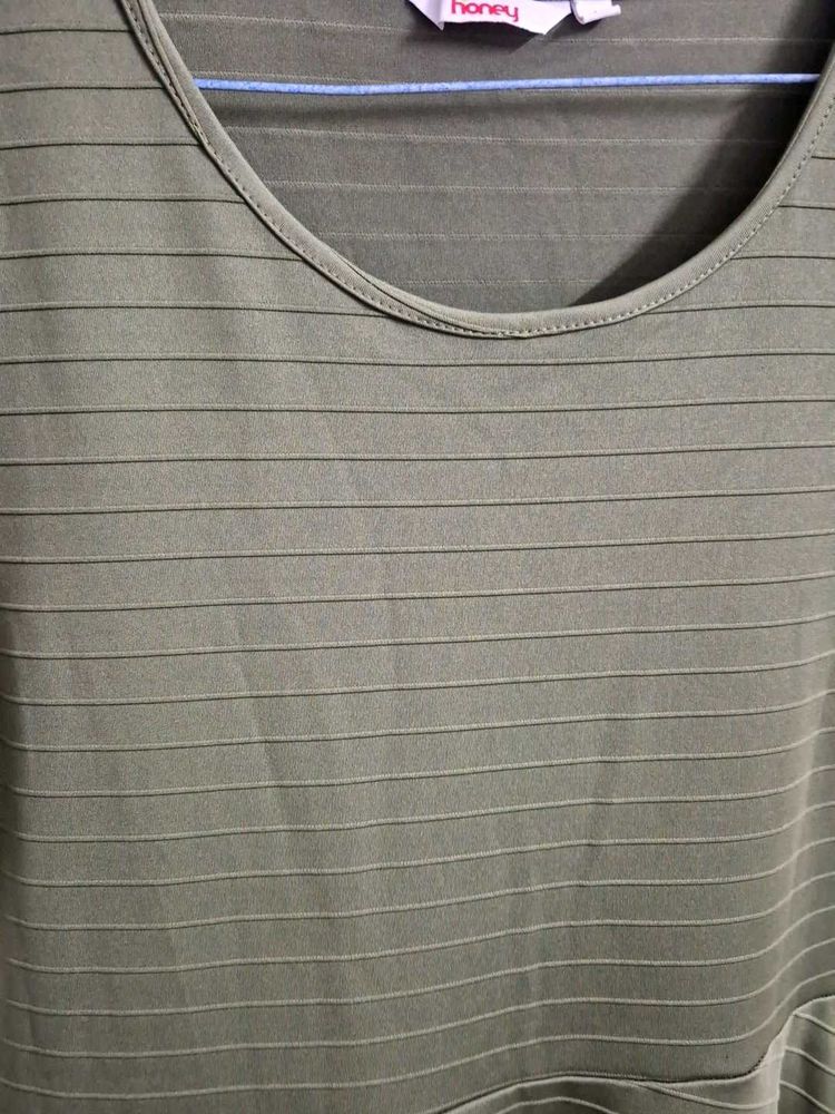 Olive Striped Dress