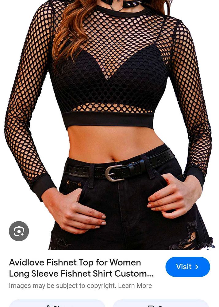 Black Fishnet Long Sleeve Top