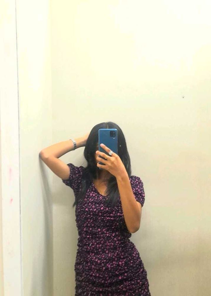 A-Line Pink,Black Dress Size:- S