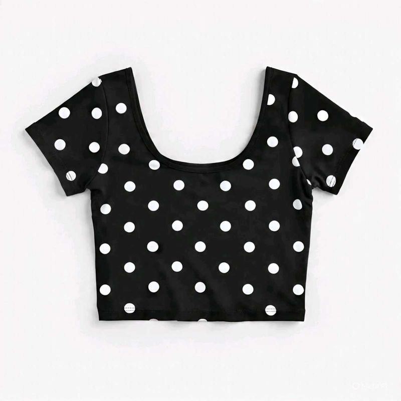 Polka Dot Cropped Top