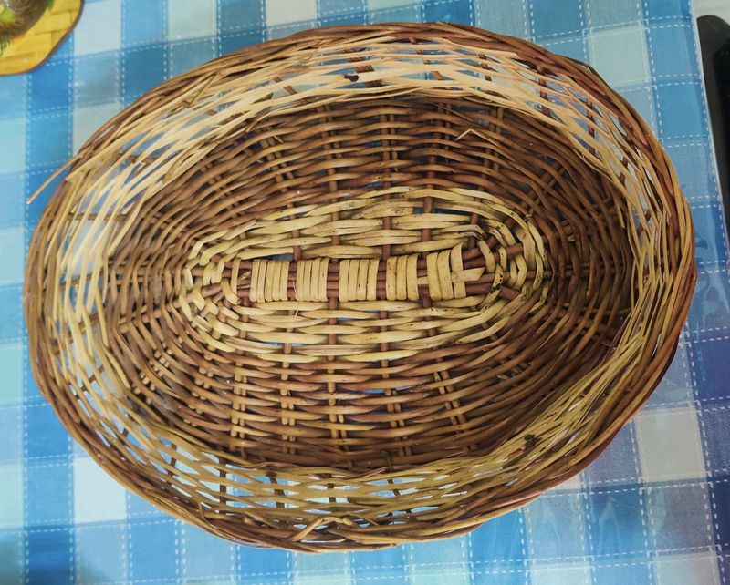 Handwoven Oval Wicker Basket