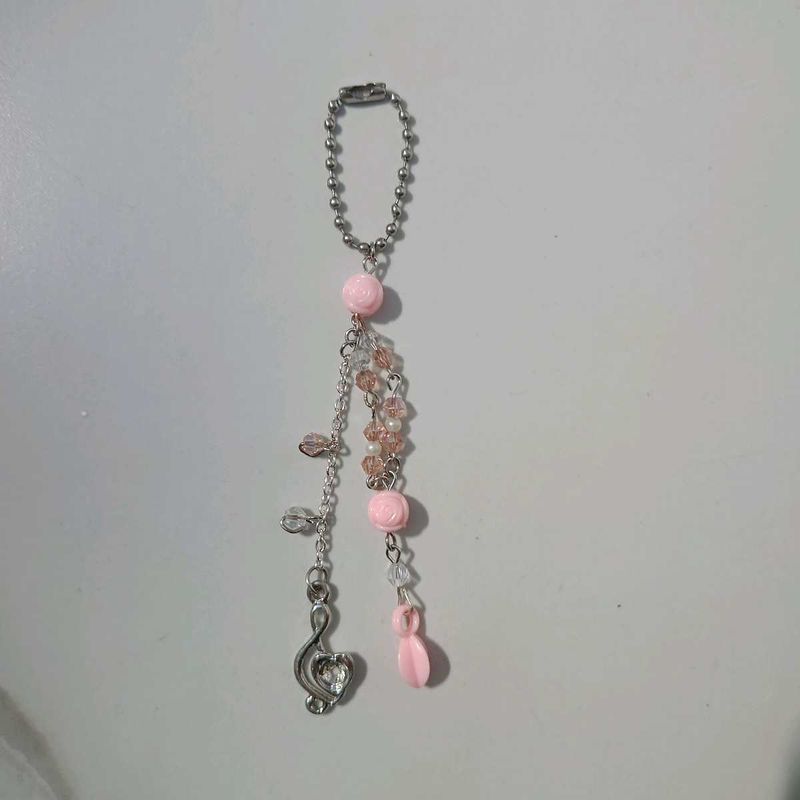 Light Pink, White Bag and Phone Charm