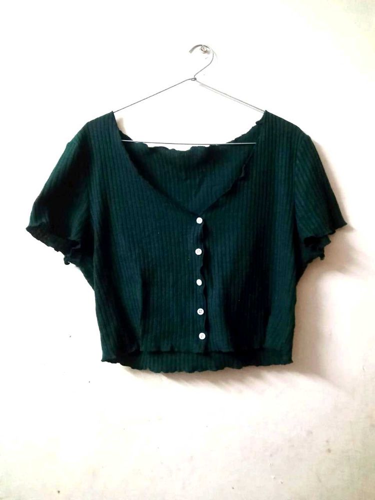 Cute Green Crop Top