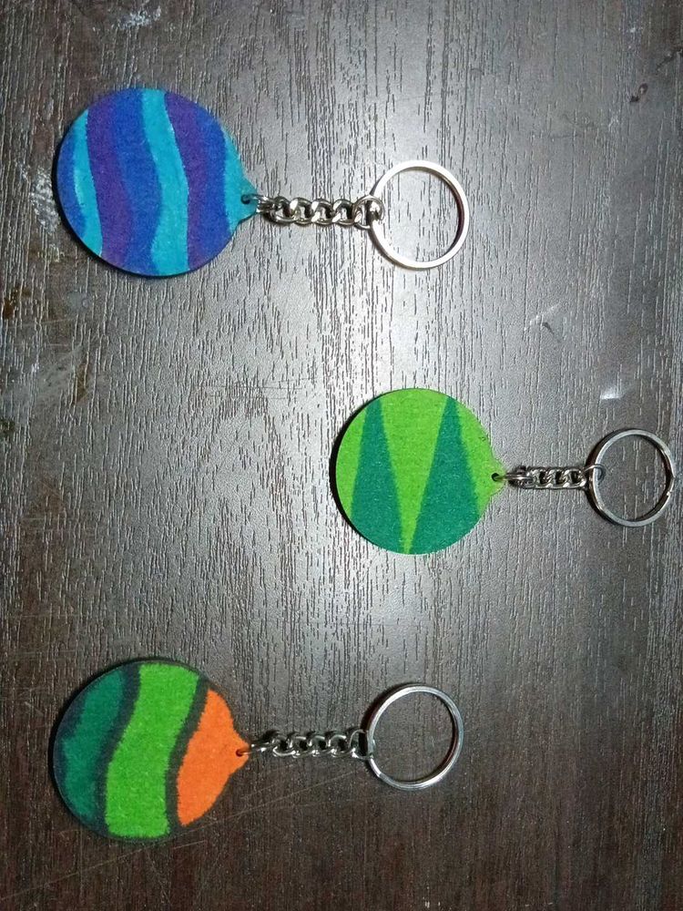 Funky Patterned Keychains
