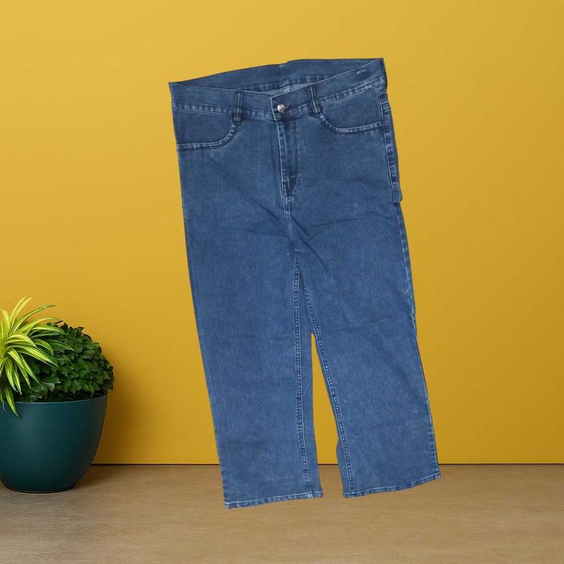 women dark blue straight jeans size 34 (O-65)